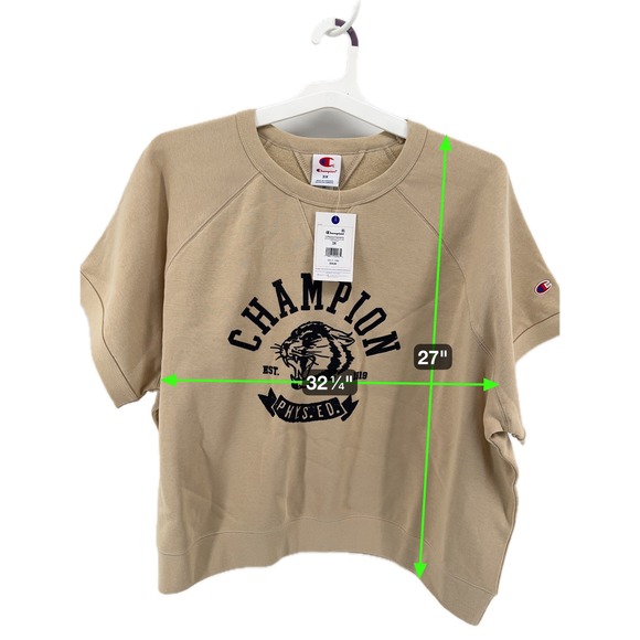 Champion Women's Workout Tan Tiger Graphic Short Sleeve Sweatshirt Top 3X - Picture 4 of 4